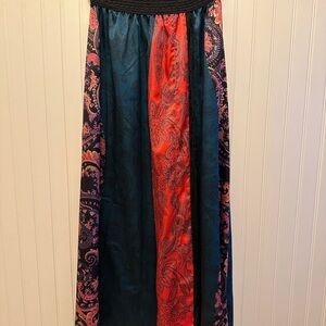 Elegant Multicolor Paisley Maxi Skirt